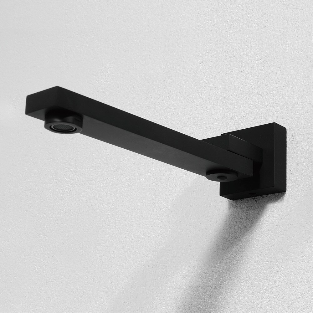 Solid Bass Wall Outlet Wall Mounted Shower Spout Bath Tub Shower Mixer Faucet Spout Filler 180 degree Folding: Black