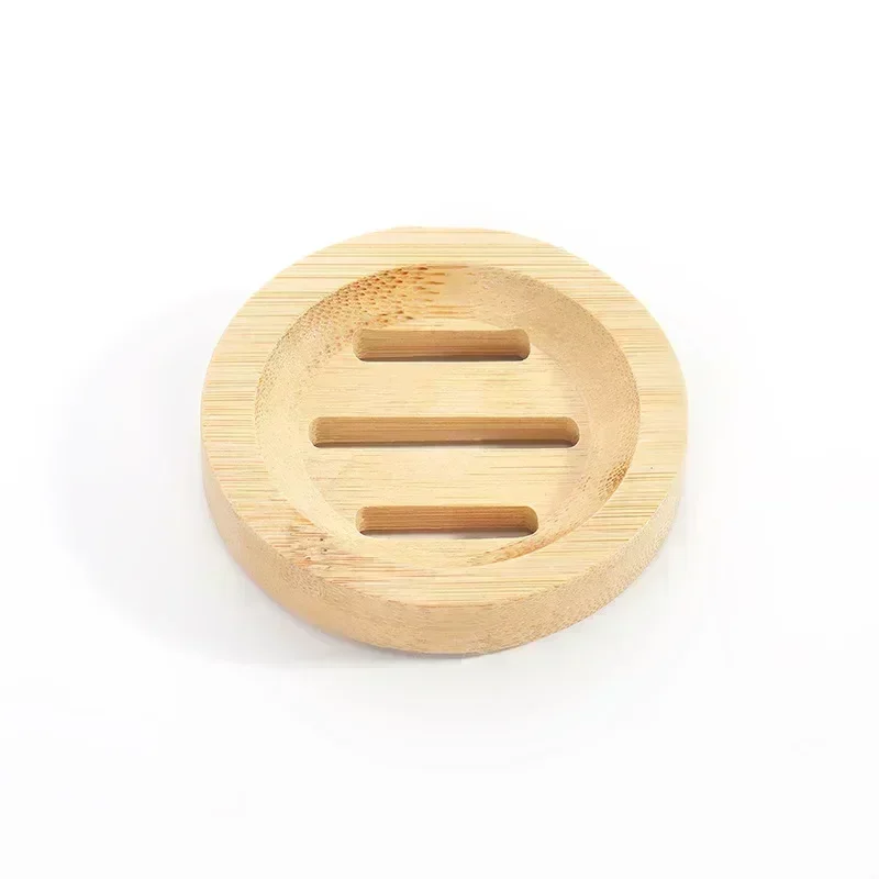 Naturlig bambus sæbeæske skåle badesæbeholder bambus etui bakke træ forhindrer meldug afløbsboks badeværelse toilet værktøj: Lysegrå