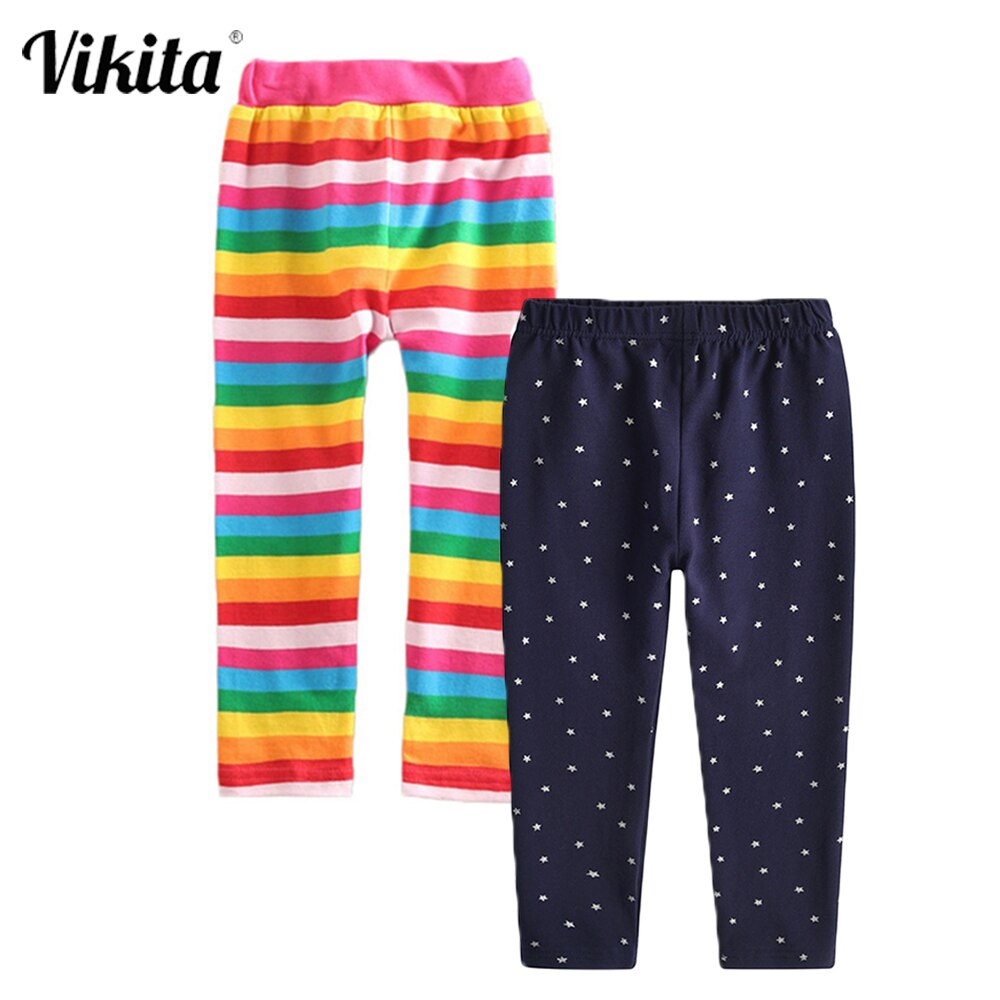 Vikita Meisjes Leggings Voor Kinderen Regenboog Print Casual Potlood Broek Peuters Tieners Skinny Broek Kinderen Broek 3-12 Jaar