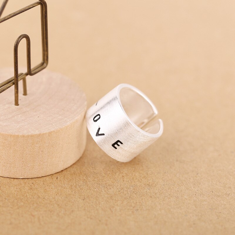 DIEERLAN Real 925 Sterling Silver Love Rings For Women Statement Jewelry Finger Rings Anillos Mujer Bijoux
