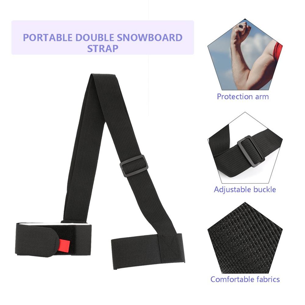 Adjustable Skiing Pole Shoulder Hand Carrier Lash Handle Straps Porter Hook Loop Protecting Ski Handle Strap Bags Black