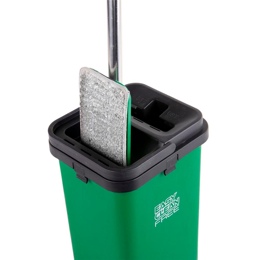 Fregona mopa Easy Clean Free, doble depósito, escurre sin esfuerzo, todo tipo de suelos, seco o fregado, poco espacio
