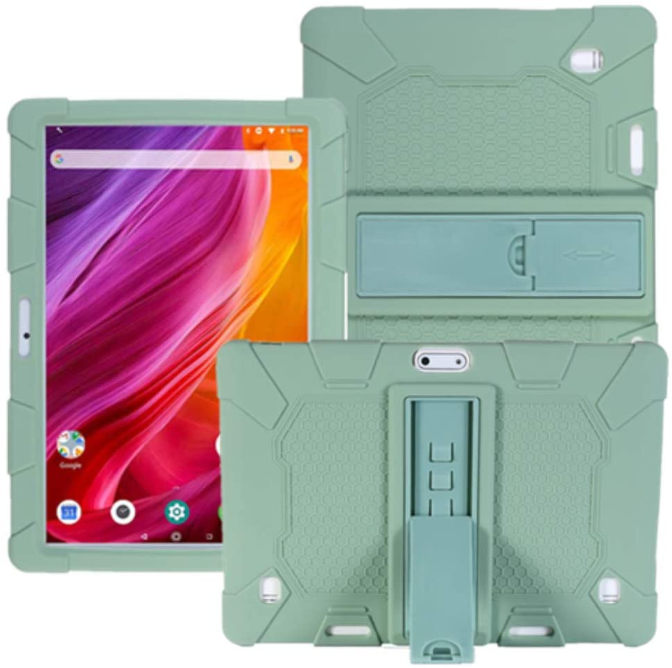 Silicone Cover Stand Case for Dragon Touch Notepad K10 / Max10 Victbing ZONKO Hoozo Winsing Lectrus 10" 10.1 "Android Tablet: Bean Green