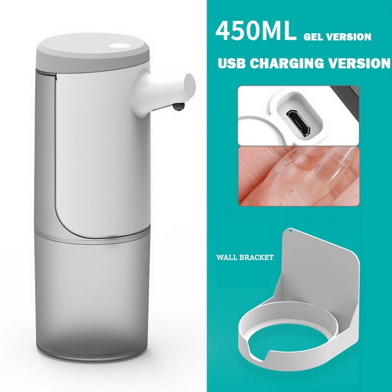 450ml Automatic Foam Soap Dispenser Infrared Sensing Soap Dispenser Intelligent Induction Liquid Soap Dispenser Bathroom Kitchen: 450ml Gel version