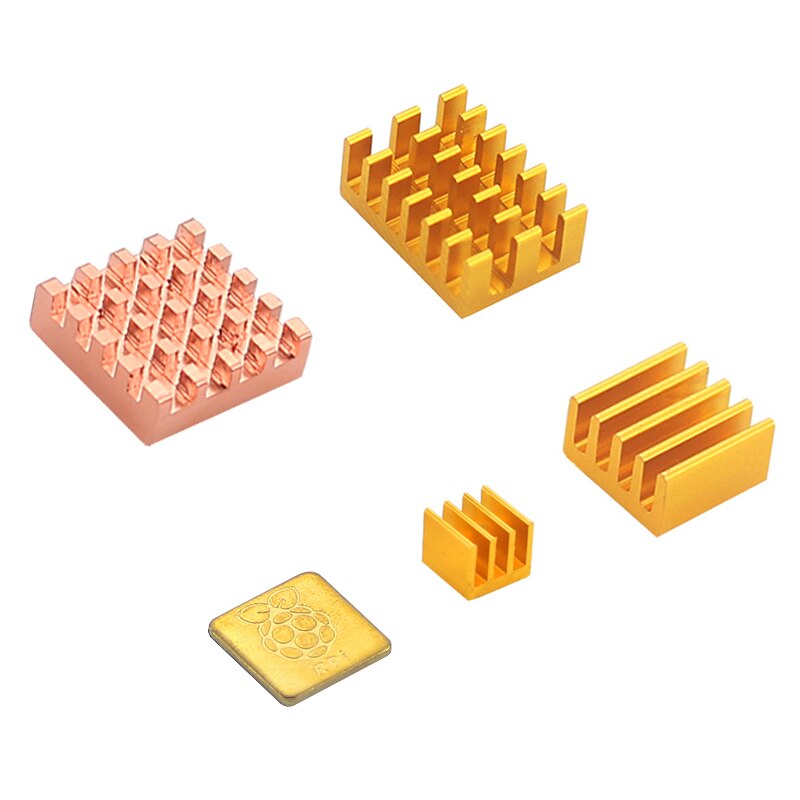 5 stuks raspberry  pi 4 model b koellichamen kit koelpad metalen radiator aluminiumlegering passieve koeling koellichaam voor raspberry  pi 4: Bundel 5