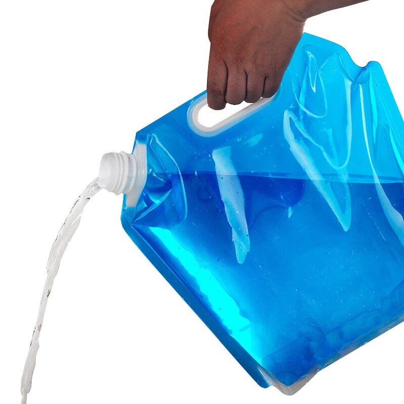 5 / 10L Foldable Water Bag Canister PE Tasteless Safety Seal Lightweight Drinking Water Storage Bag Outdoor Water Bag