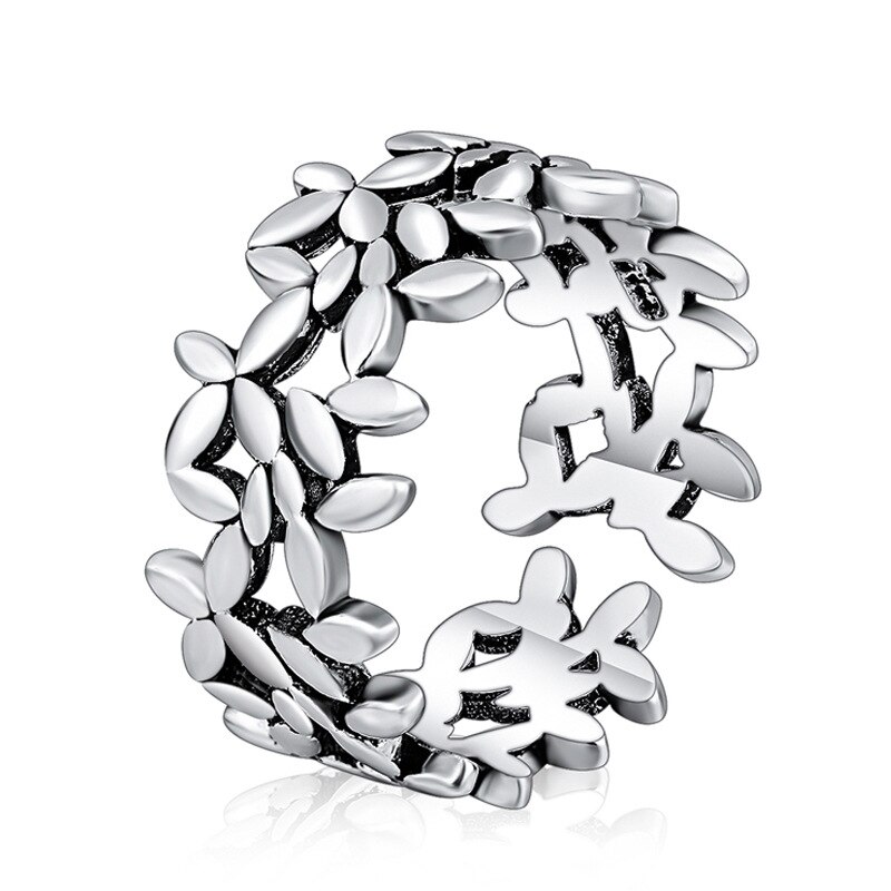 Persoonlijkheid Eenvoudige Grote Open Blad Ring Geometrische Finger Ringen Voor Vrouwen Gothic Punk Sieraden