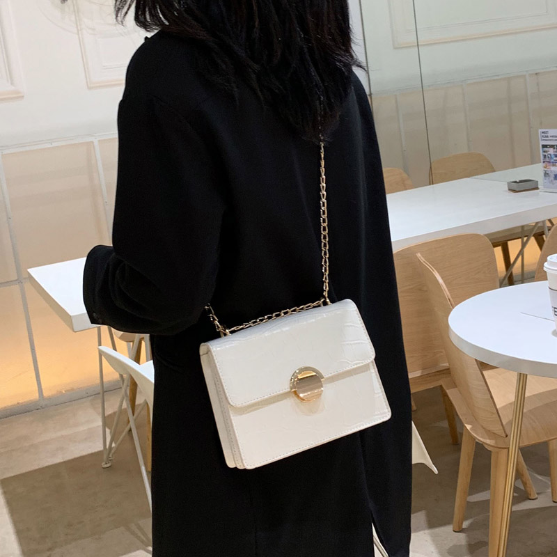 Vrouwen Crossbody Tassen Mode Kleine Vierkante Tas Schouder Messenger Crossbody Bag: WHITE