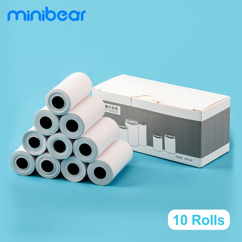 Minibear 10 Rollen Thermisch Papier 57*27Mm 6M