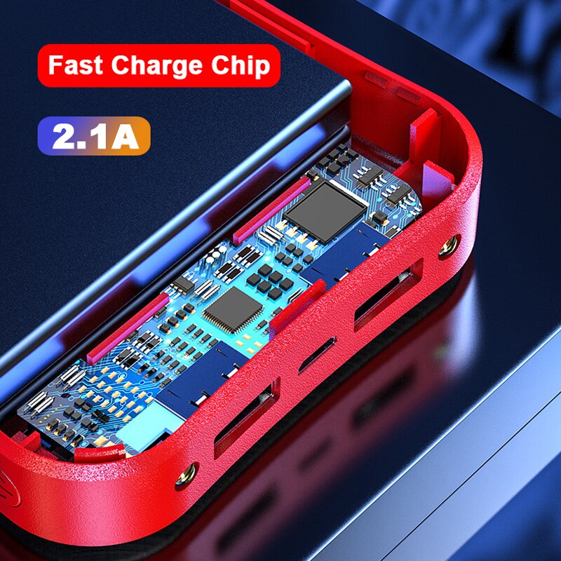 Mini Portable 12000mAh Power Bank Ultra Light Fast Charger LCD Digital Display Dual USB Travel Power Bank External Battery Pack