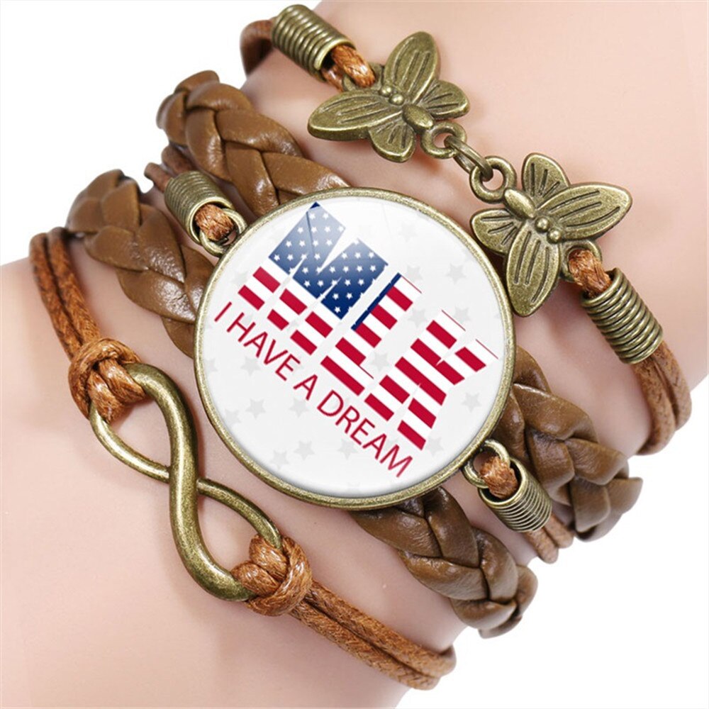 DIY Handmade Supplies I Have A Dream Hand-woven Ladies Heart-shaped Leather Love Bracelet Men's Bracelet: Style 8