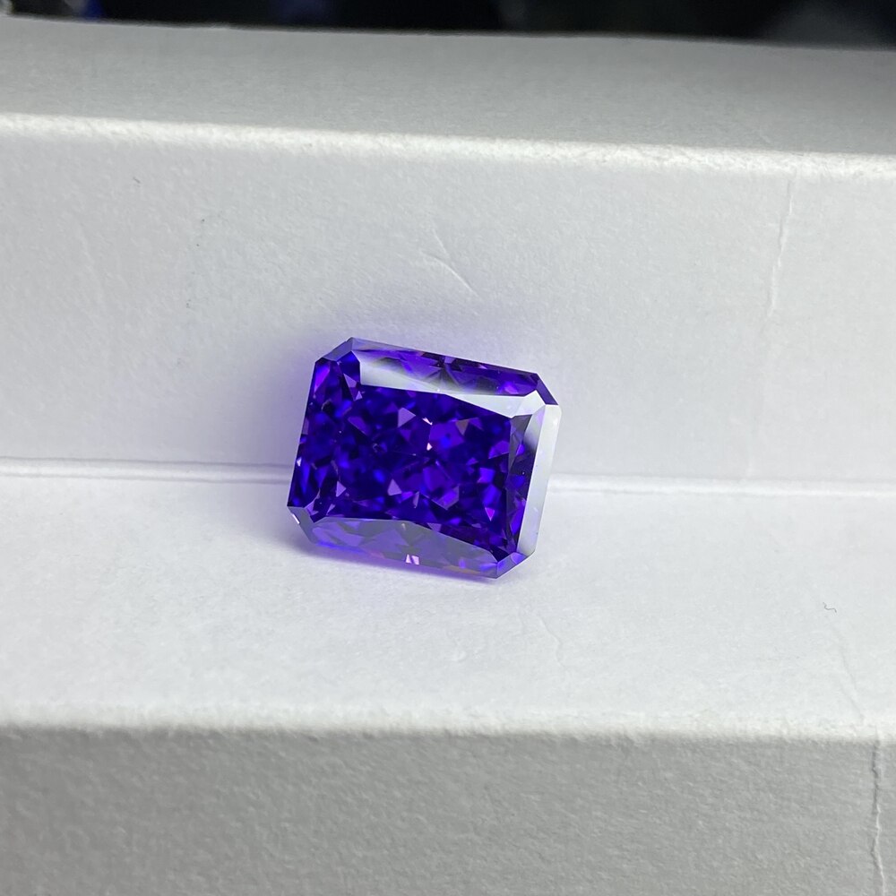 Meisidian 6A 10x12mm strahlend schneiden Violett Zirkonia 12 Karat zerquetscht Eis CZ Diamant