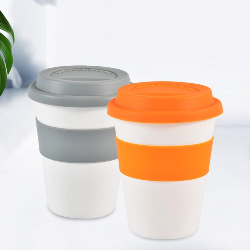 1PC 400ml Reusable Heat Insulated Travel Mugs Tea Coffee Travel Mug Cup with Silicone Lid mug