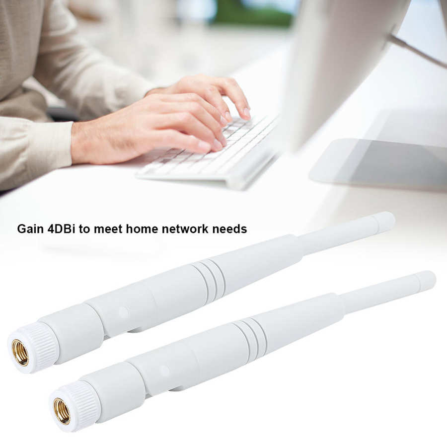 Antena WiFi de doble banda, antena con interfaz Omni RP-SMA, 4dBi, 2,4G/ 5G, 2 piezas,