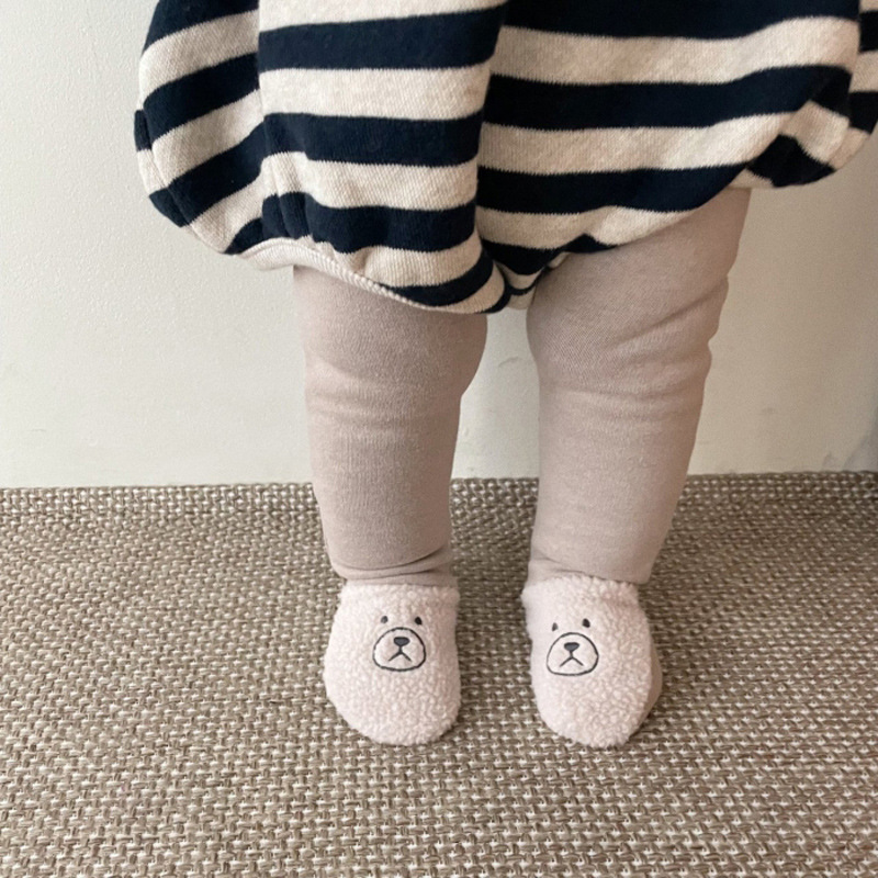2021 nova moda bebê urso meia-calça bonito dos desenhos animados infantil menina leggings inverno criança quente pp calças meninos velo leggings 0-24m