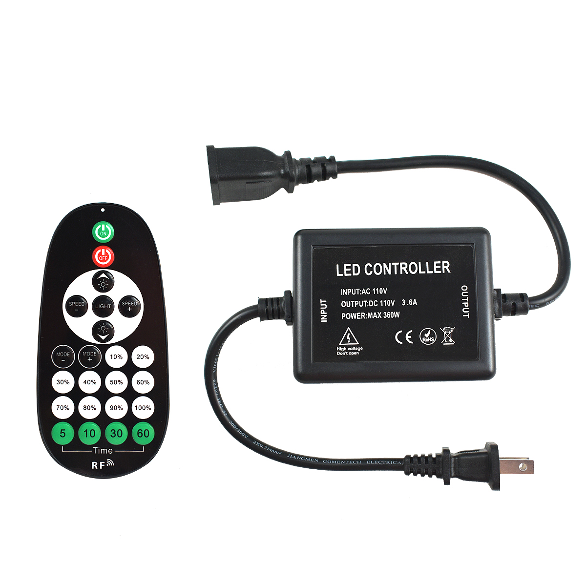 Gradateur extérieur étanche, interrupteur de puissance, télécommande RF, contrôleur à intensité variable enfichable pour ampoule LED, guirxiété lumineuse, 110V, 220V, 1800W