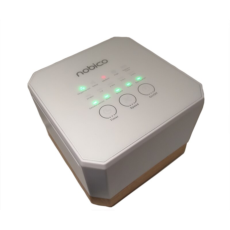 Nobico Mini Luftreiniger HEPA-Aktivkohle Filter Luft Ionisator 3 Modus Luft Reiniger Schreibtisch Negativ Ionen Generator Holzmaserung