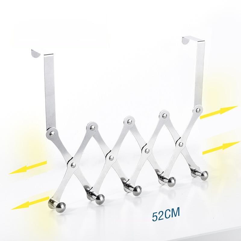 Deur Muur Kleerhanger Roestvrijstalen Intrekbare Vouwen Deur Achter Jas Haak Muur Kapstok Fellowship Voor Gasten: Bright 5 hooks