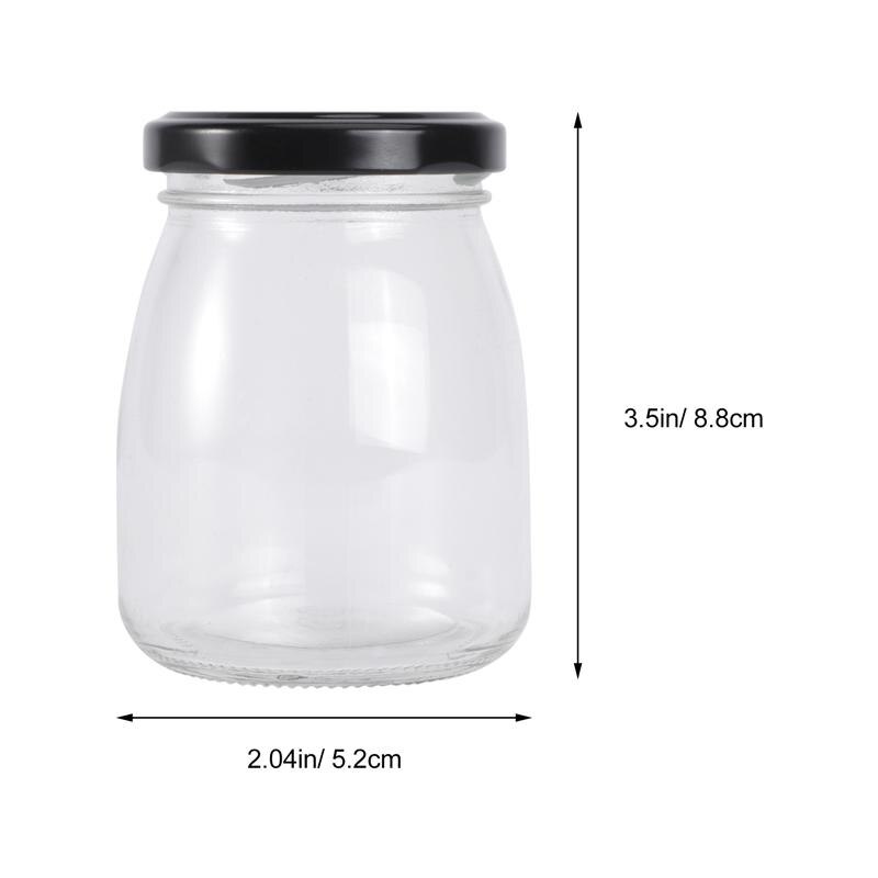 6Pcs Glass Jam Bottles Heat Resistant Bottles Honey Bottles Glass Yogurt Bottles for Home Kitchen