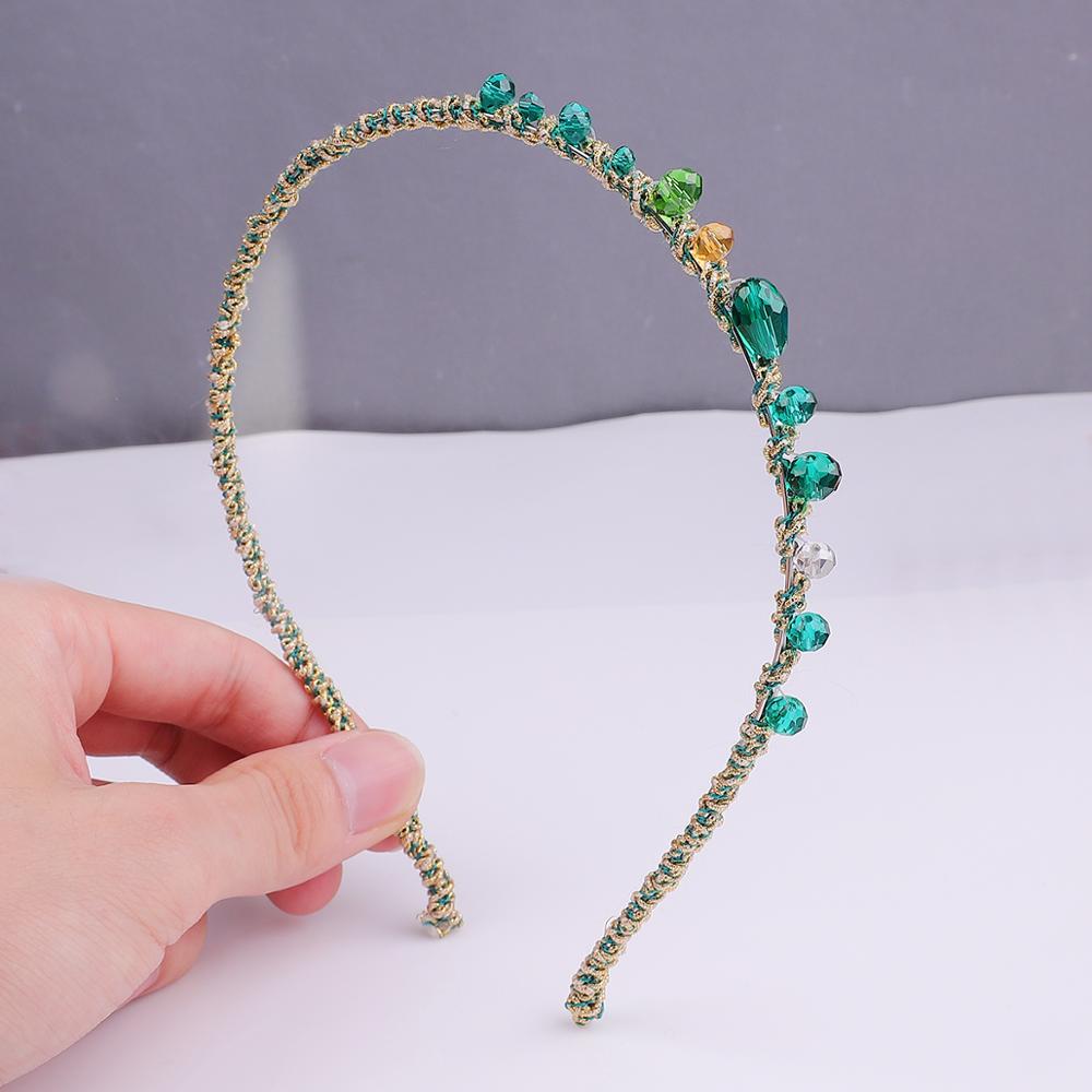 Aurstria-bandeau cheveux cristal arc-en-ciel | Accessoire pour mère de mariée, 14 couleurs, avec larges bords, strass,: 05