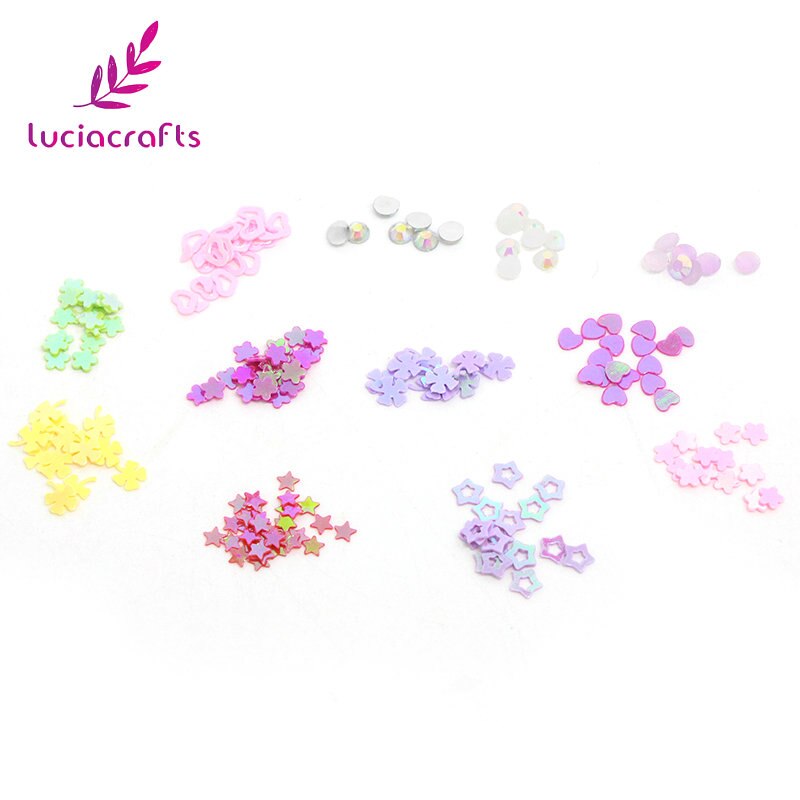 Lucia Ambachten Willekeurige Gemengde Kleur Combinatie Van 8.5G Regenboog Cup Pailletten + 150 Pcs Strass Party/Bruiloft Confetti f1011