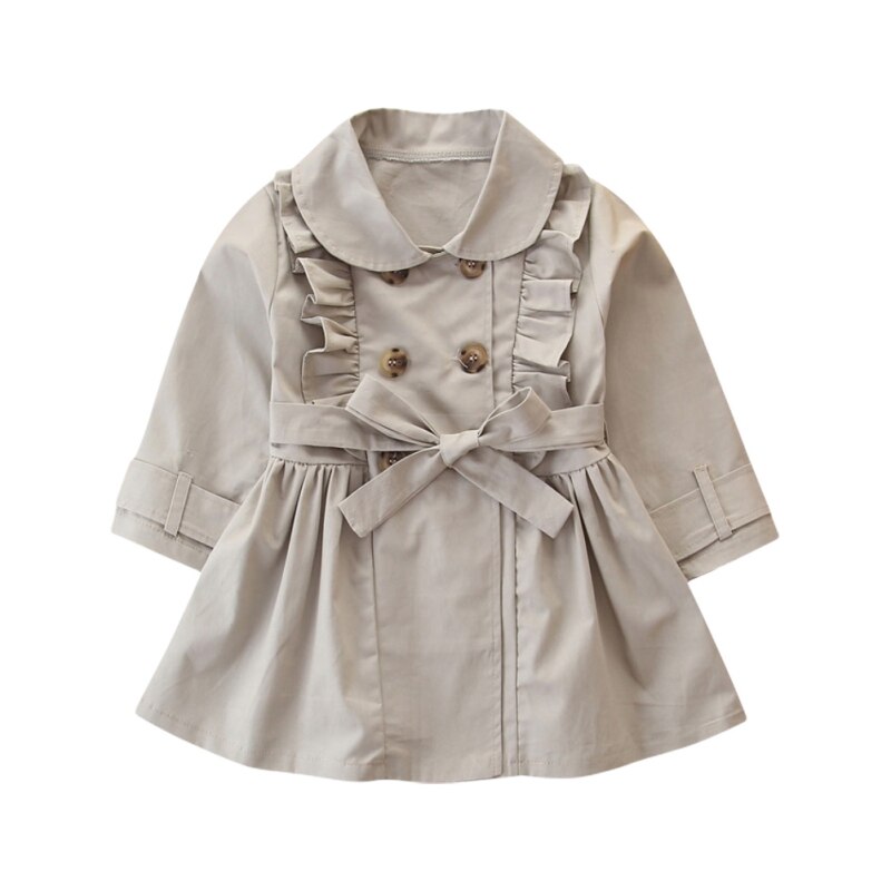 Mädchen Windbreaker Jacke Mäntel Langarm Rüschen trimmen Mantel: 3-4T