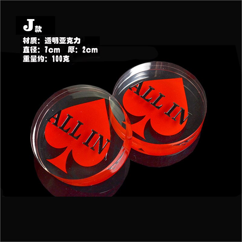 Accesorios de juego ALL IN Button acrílico Poker Card Guard Texas Hold'em