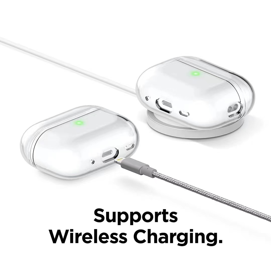 Doorzichtig zacht TPU-oortelefoonhoesje met draagkoord voor Airpods Pro 2 2e generatie 2022, transparant TPU schokbestendig hoesje, accessoires