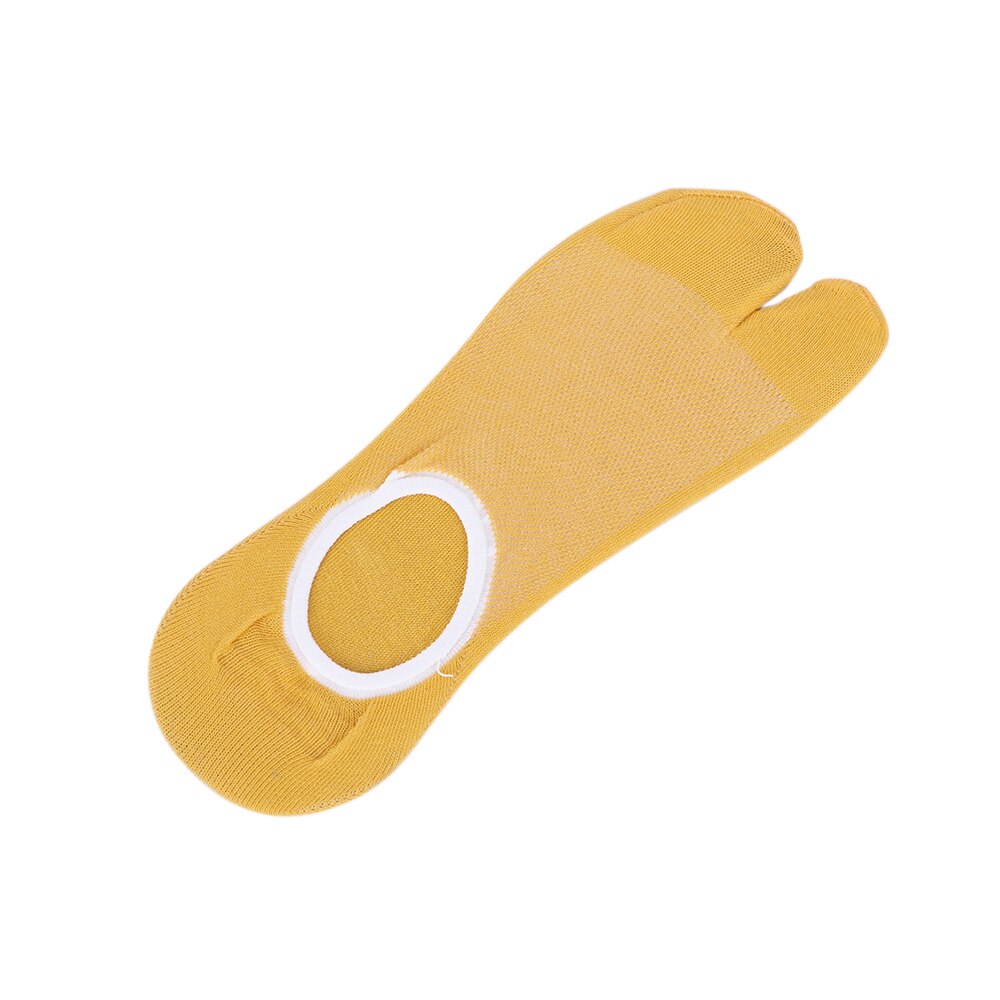 1 paar Lente Teen-splitting twee tenen Sokken Katoen Japanse Boot Sokken Vrouwen Print Twee Vinger Sokken Warmer grappige Sokken: yellow