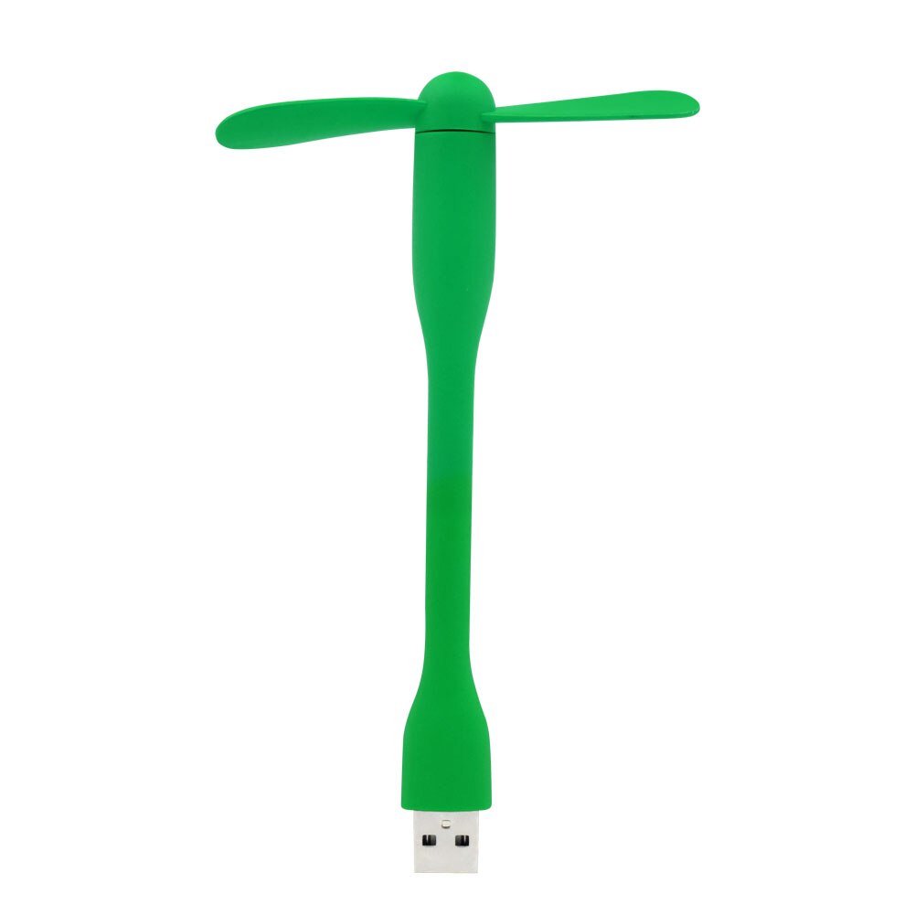 USB Fan Flexible Portable Mini Fan and USB LED Light Lamp Xiaomi Book For Power Bank Notebook Computer Summer Gadget: green