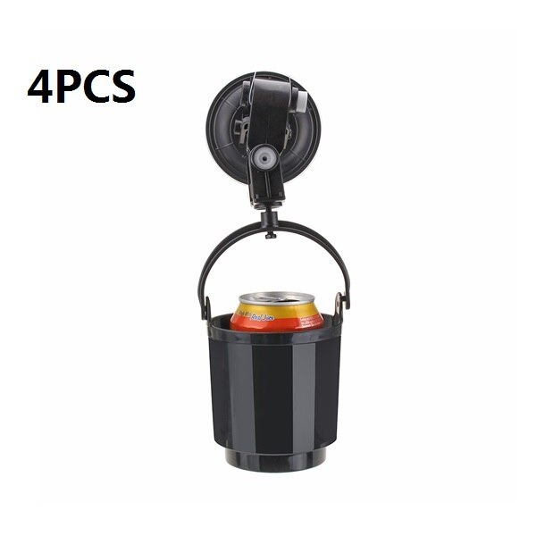 Zwarte autoruit verstelbare zuignap auto bekerhouder drankhouder: 4 stuks