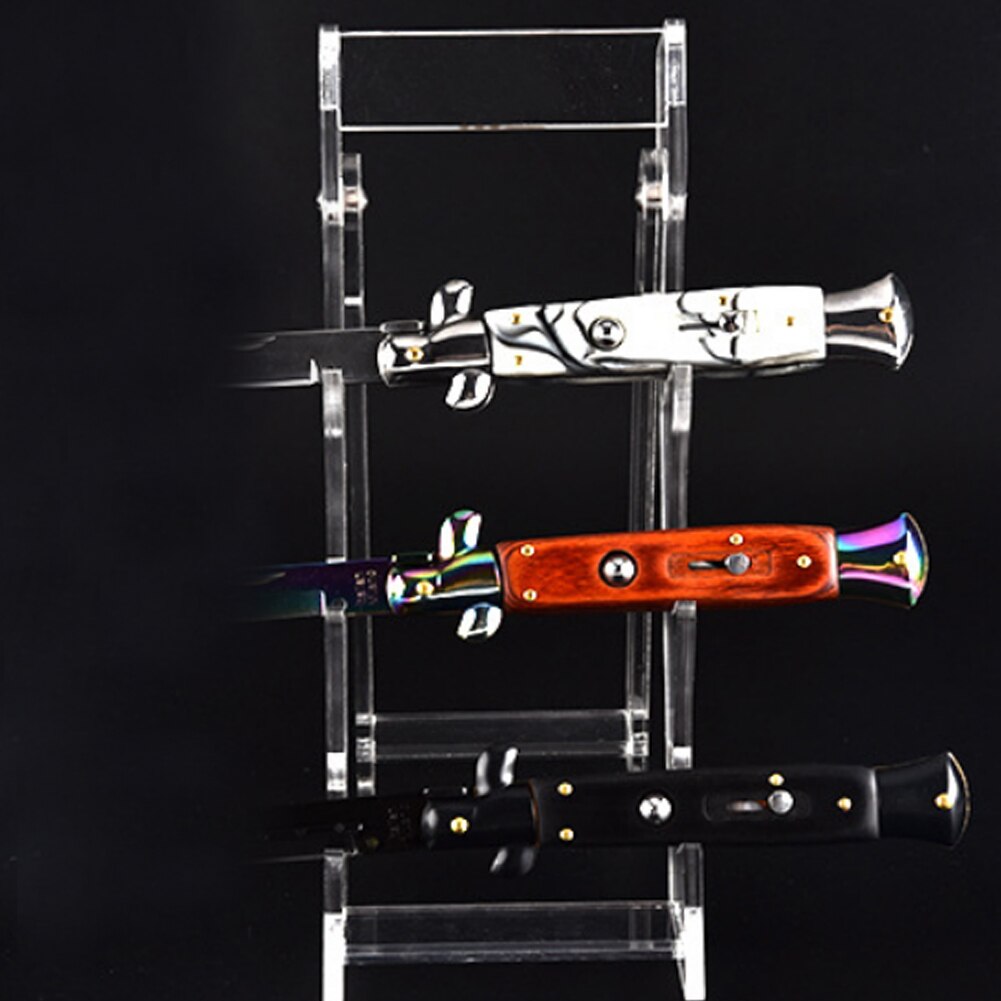 Home Office 3 Slot Acrylic Holder For Pen Transparent Multifunctional Horizontal Anti Slip Store Display Stand Kitchen