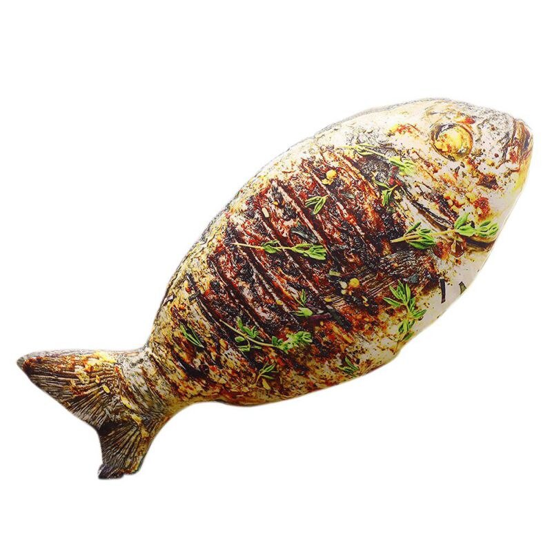 1PC Artificial Food Plush Doll Pillow Funny Fish Chicken Leg Novelty Plush Toy Office Artificial Food Barbecue Pillow: D