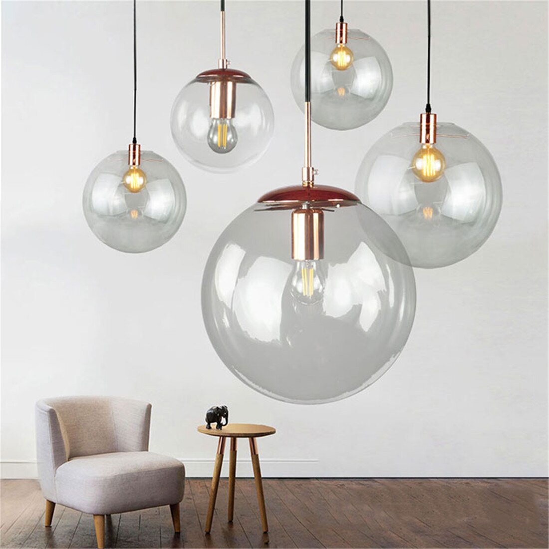Doorzichtige Globe Glazen Lampenkap Transparante Lampenkappen Fitting Lamp D 13Cm D 15Cm D 20Cm D 25Cm Ronde Lichtkap Vervanging Voor Diy