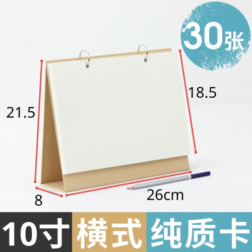 Convertible blank desk calendar DIY handmade homemade calendar for children and students drawing notebook: Red