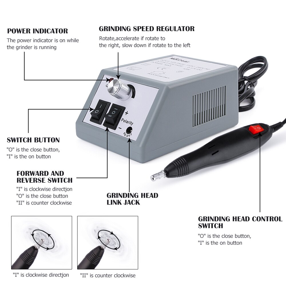 Lima eléctrica para manicura y pedicura, 20000RPM, pulidora, herramientas ajustables para belleza de uñas