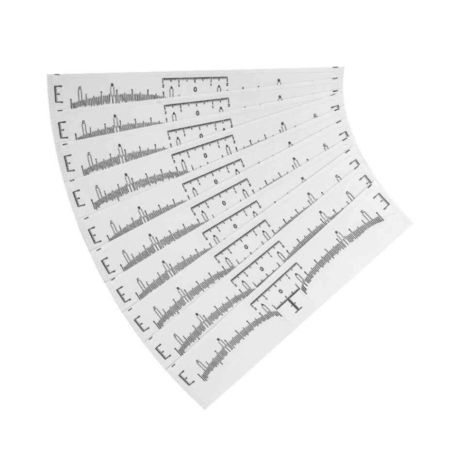 10/50/100 Pcs Accurate Permanent Makeup Eyebrow Shaping Tools Disposable Eyebrow Measurement Ruler Sticker Mdf