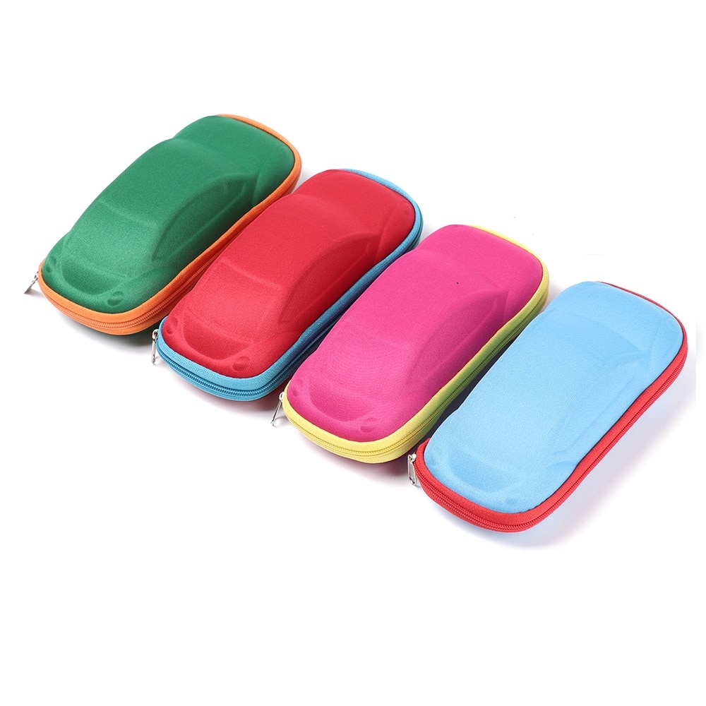 1 stuks kinderbrillenkoker met hard frame, draagbare zonnebril, leesbrillendoos, autovormige brillenkokers, brillen