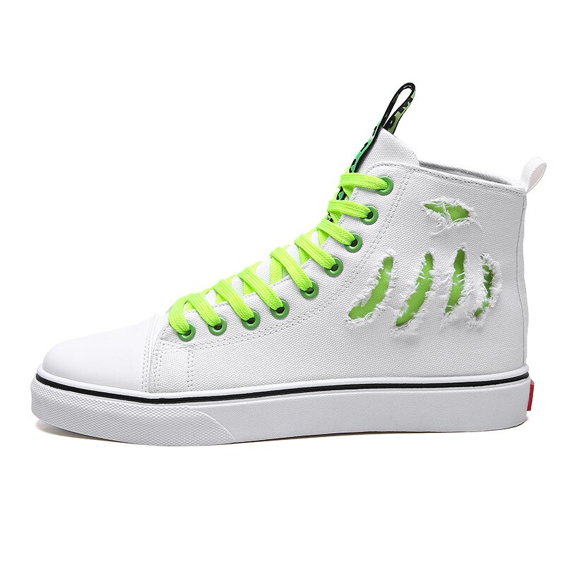 été chaussures pour hommes léger respirant toile chaussures chaussures hautes hommes décontracté marée chaussures automne tissu chaussures: WHITE / 10