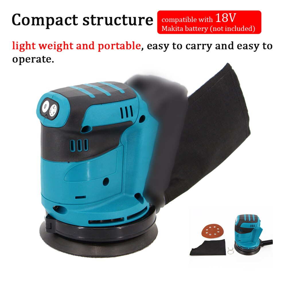 Cordless Electric Sander Car Polisher 3 Gears of Speeds Adjustable Auto Polishing Machine Wood Metal Waxing Grinding Machine