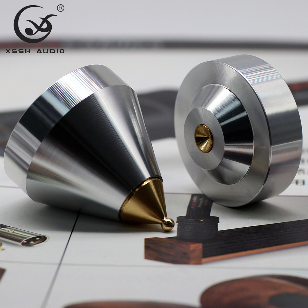 Thuis Theatersysteem Xssh Audio Audiofiele Schokdemping Pad Luidspreker Cd Versterker Aluminium Voet Metalen Spike Hifi Isolatievoeten: WHITE / < =0.5m
