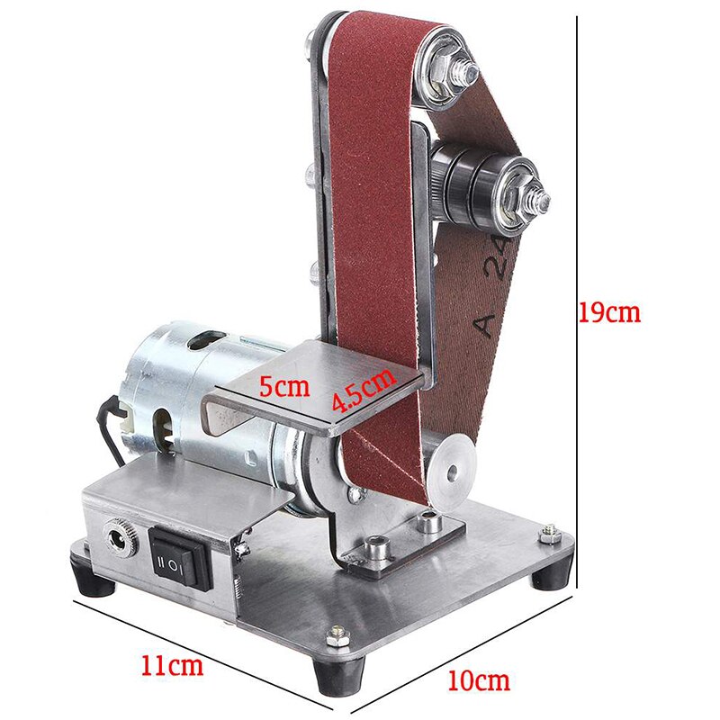 350w mini elektrisk bandmaskin slipmaskin slipning slipning polermaskin slipband slipmaskin gör-det-själv polera skärkanter