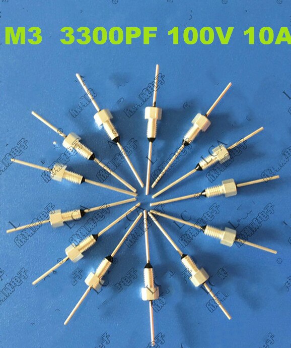 (100PCS) Emi filter capacitor feedthrough capacitors series M3/3300PF/100VDC/10A/332