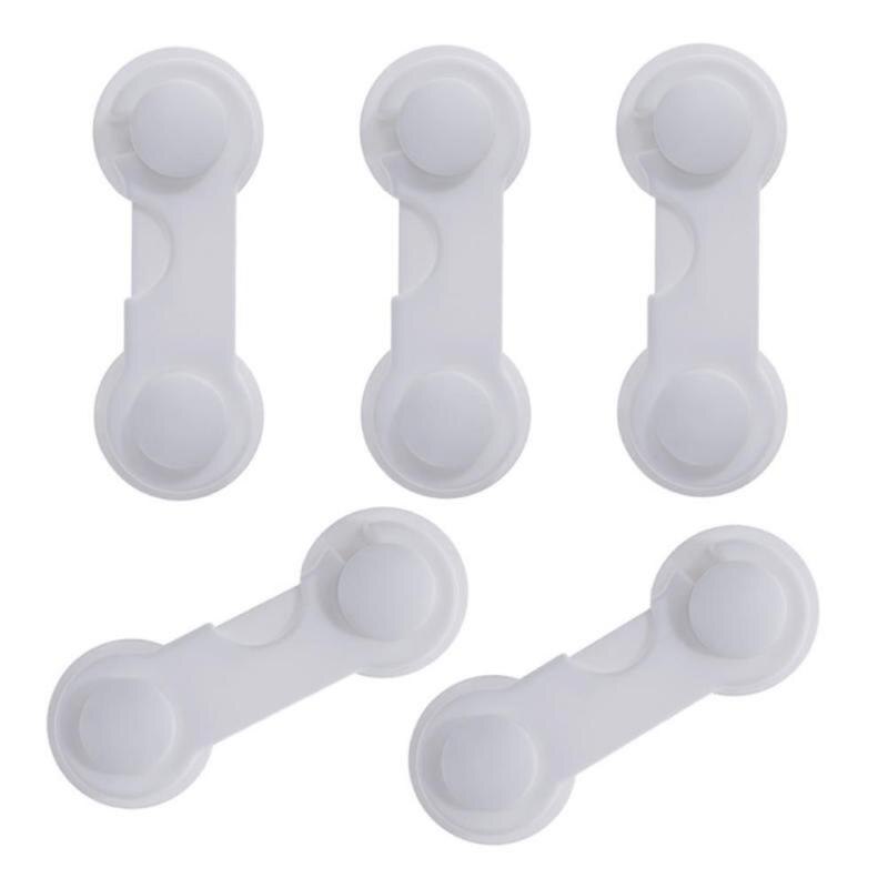 5pcs home door lock for children Drawer Cabinet Toilet Safety Locks for baby Kids Safety Plastic Protection Safety Lock: 5pcs white