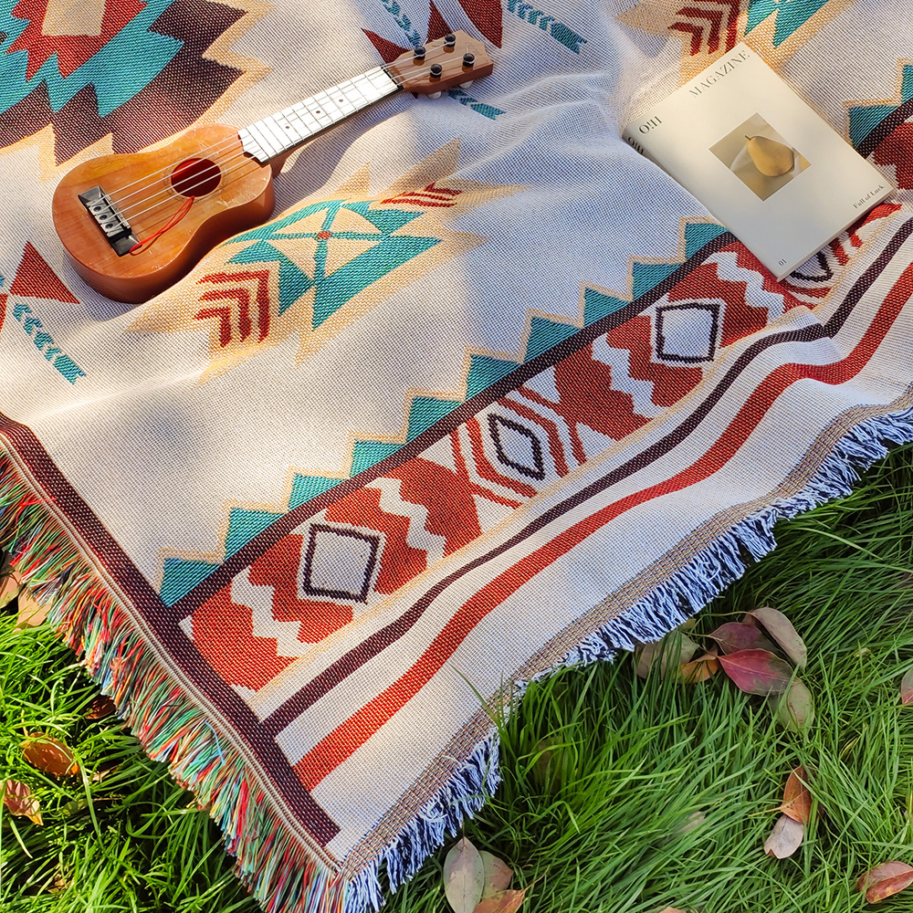 Gebreide Camping Picknick Mat Draagbare Reizen Wandelen Picknick Doek Stofdicht Tafelkleed Mat Zachte Bank Dekens Buiten Picknick Pad