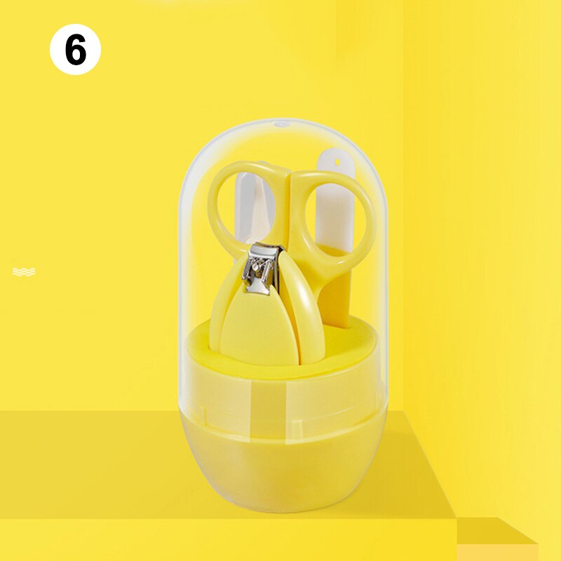 4- i -1 baby nagelvårdsset med sött fodral baby nagelklippare sax nagelfil pincett baby manikyr kit nsv 775: 6th