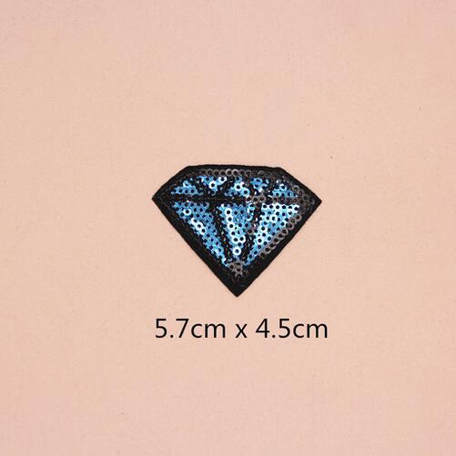 1PC Paillette Sequins Embroidered Patches Clothes Stickers Bag Sew Iron On Applique DIY Apparel Sewing Clothing Accessories BU20: BU20N11 Blue Diamond