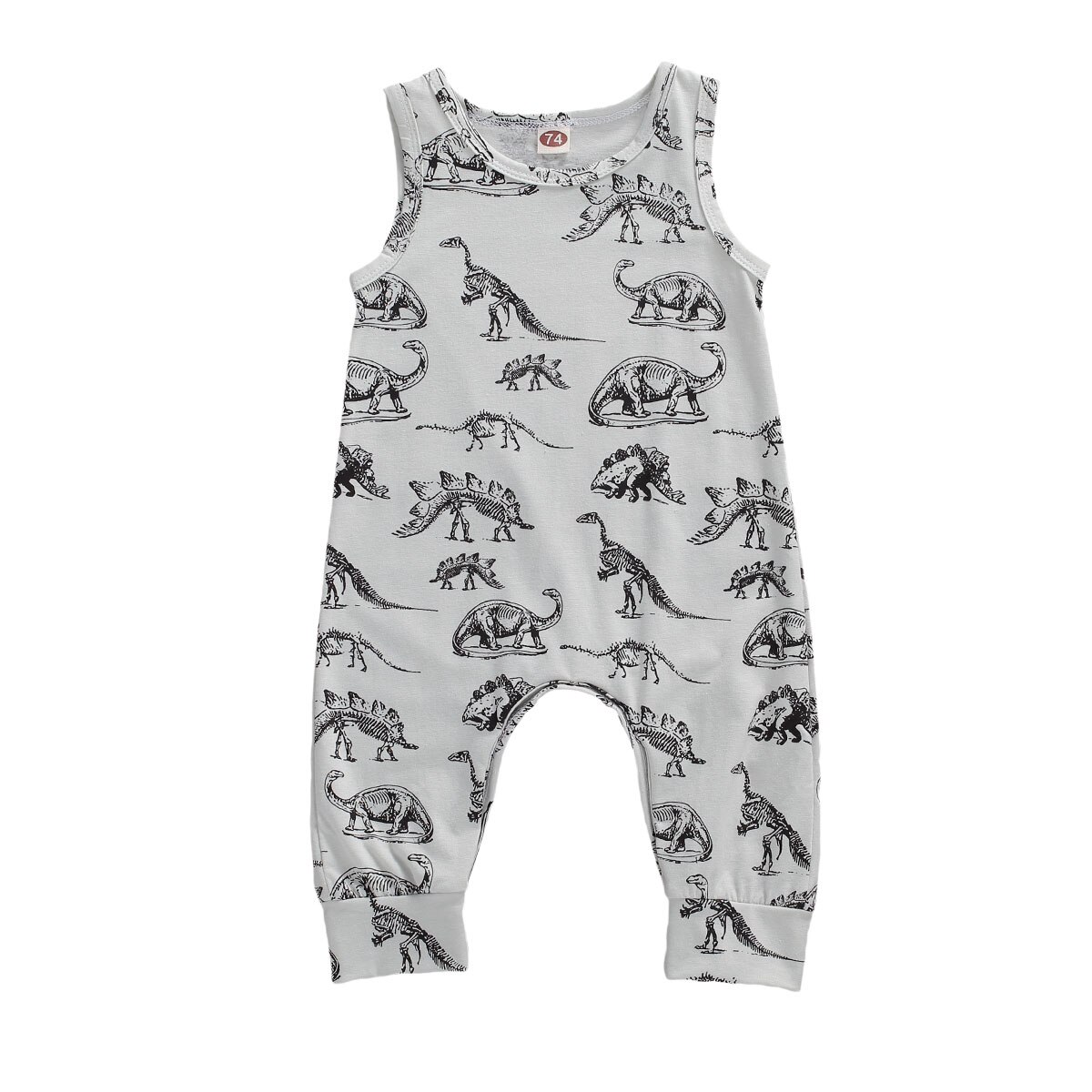 Baby meisjes jongens dinosaurus romper jumpsuit een stuk mouwloos watermeloen print kleding outfit: 18m