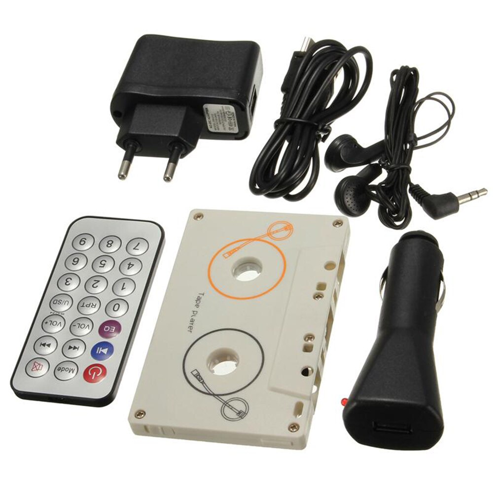 Portable Vintage Car Cassette SD MMC MP3 Tape Player Adapter Kit With Remote Control Stereo o Cassette Player CY942 EU Plug