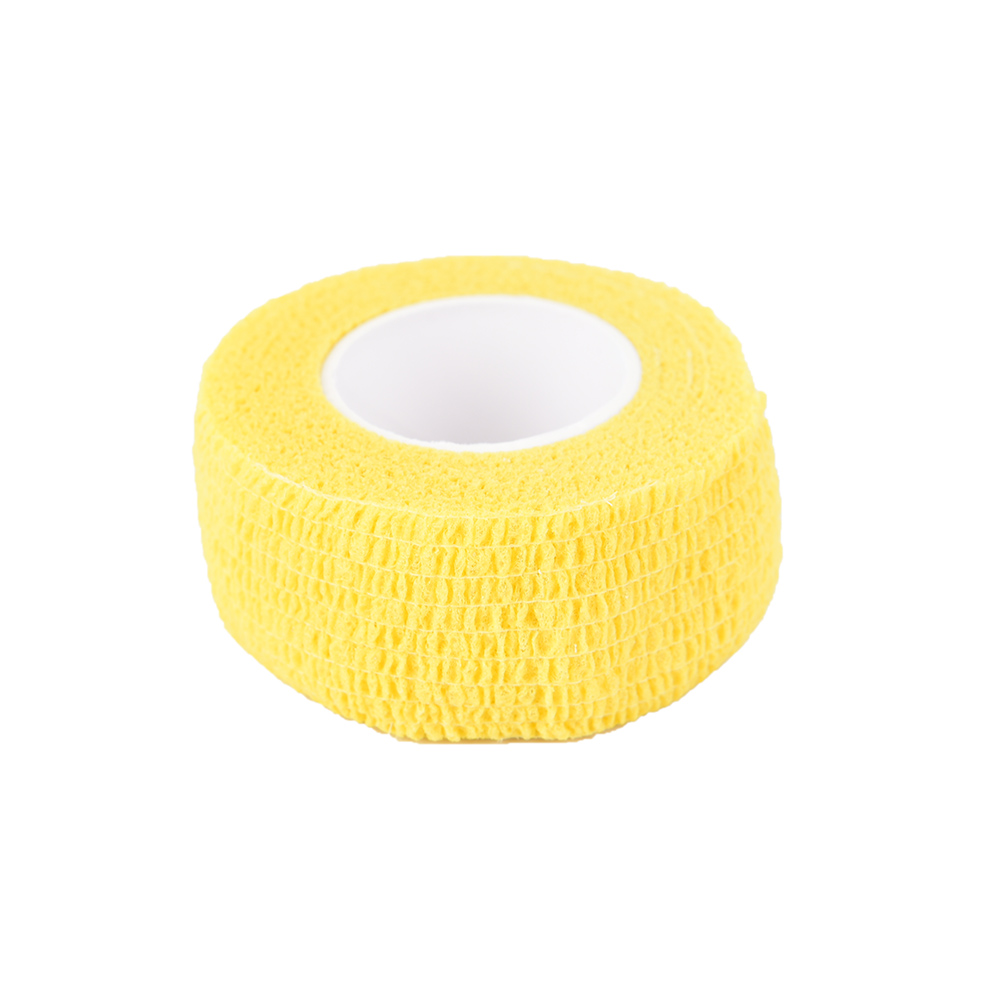 Self Adhering Stick Bandage Cotton blend elastic self adhesive adherent cohesive Wrap Finger Bandage tender Tape 1Roll: Yellow